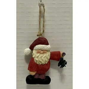 Crazy Mountain Santa‎ Claus Holding Holly And Berries 3.5” Vintage 1990S